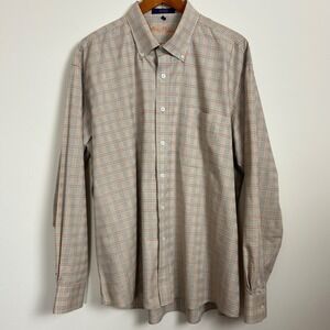 Alan Flusser Mens XXL Plaid Button Down Casual Long Sleeve Shirt